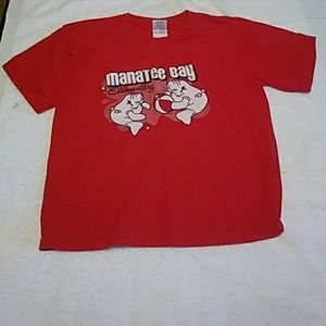 Boys Red Manatee Graphic Tshirt Boys M